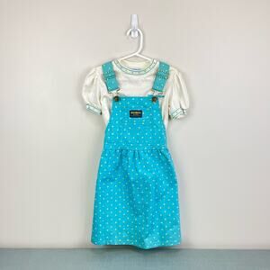 Vintage OshKosh B'gosh Blue Floral Jumper Set 6 USA